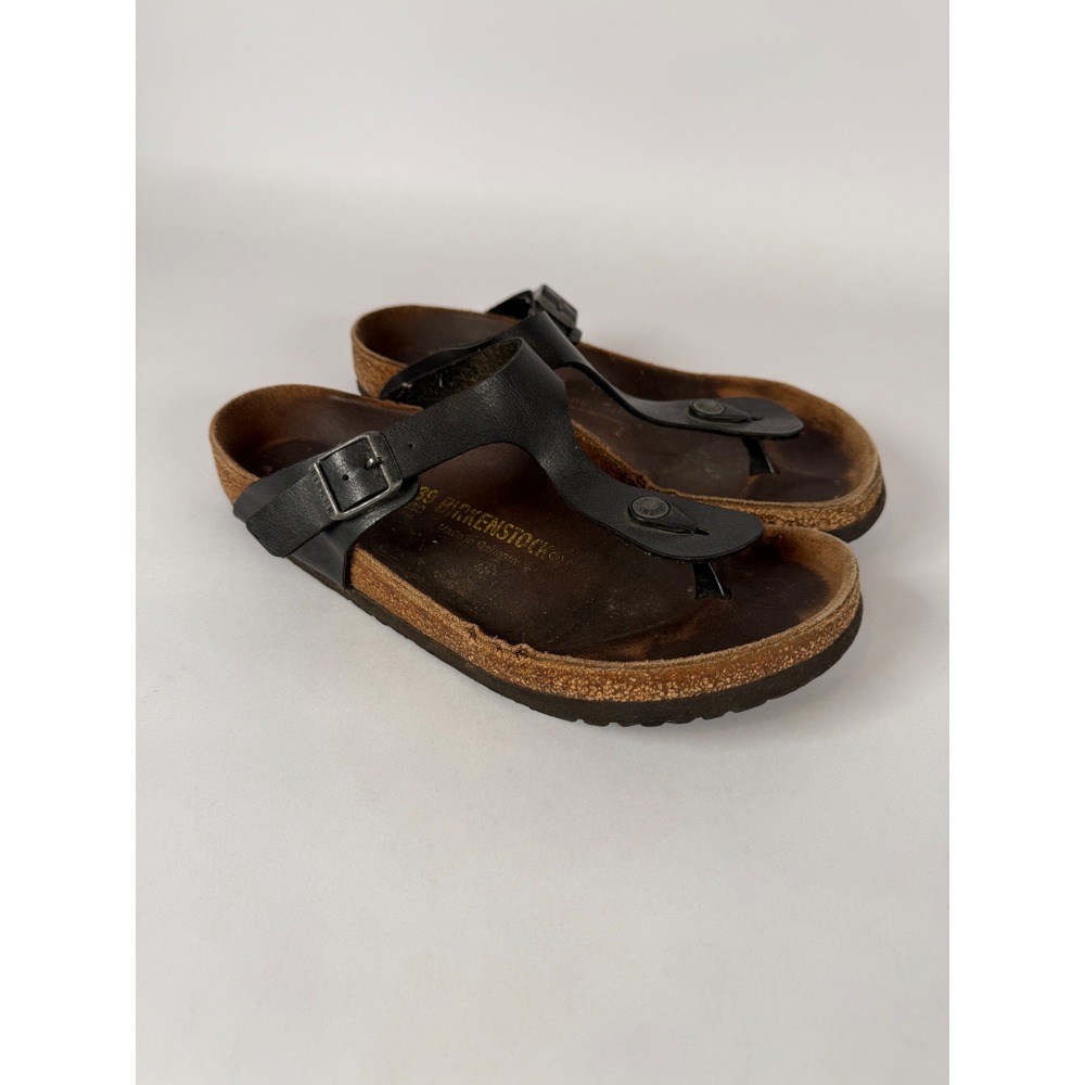 Birkenstock Gizeh Black Birko-Flor Thong Sandals Womens 39 L8 M6 Made in Germany